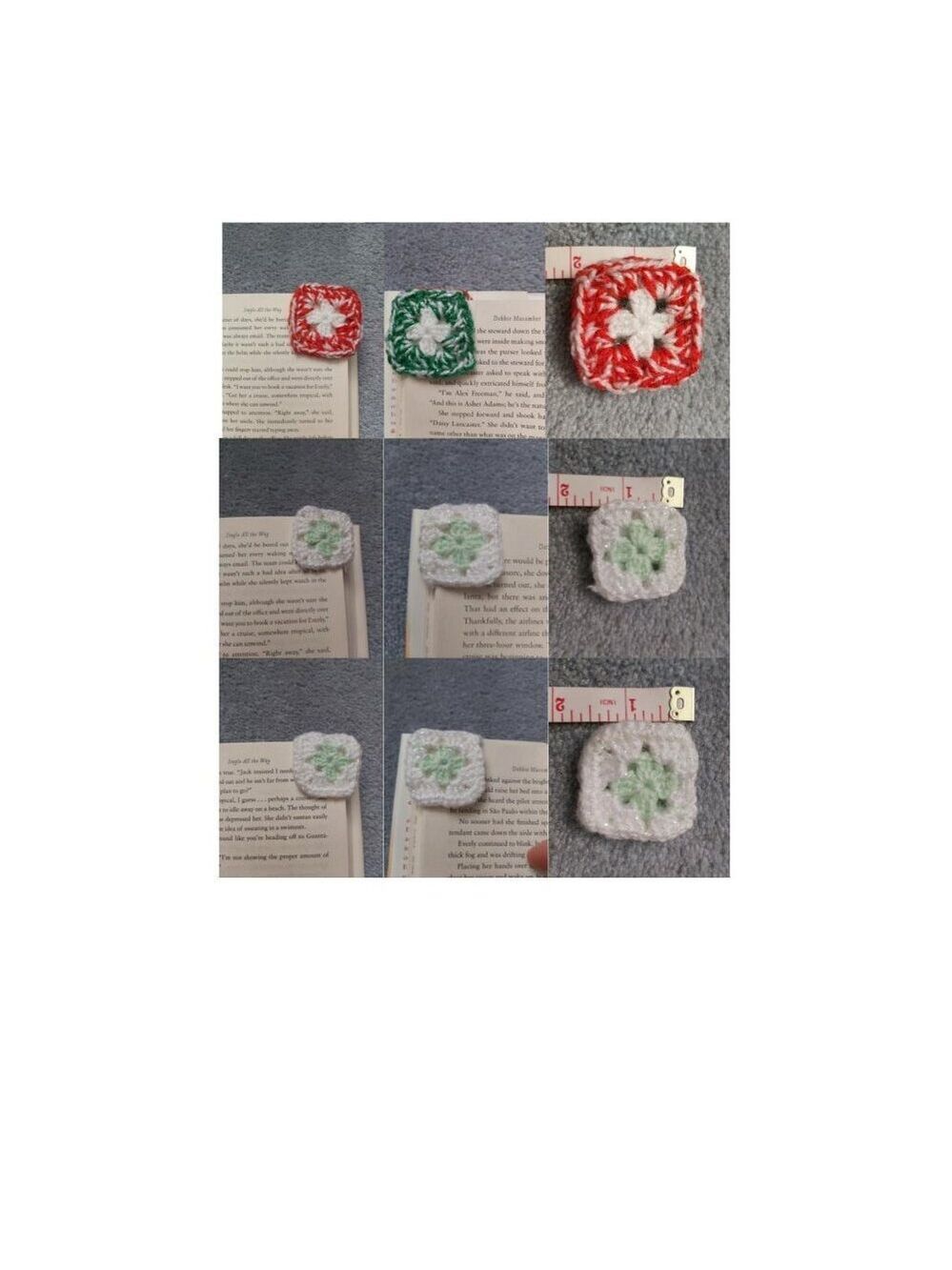Granny Square Pocket Bookmark Bundle • 3 Handmade Corner Markers